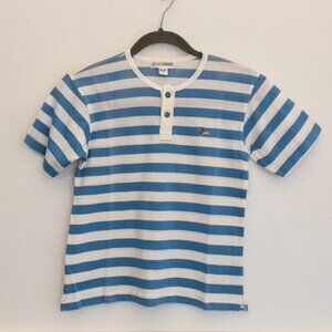 Ducks Unlimited Kids Striped Henley Shirt Size 8 Cobalt Blue Cotton NWT